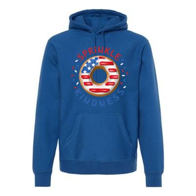 Donut Sprinkle Kindness Funny Doughnut Lover American Flag Funny Gift Premium Hoodie