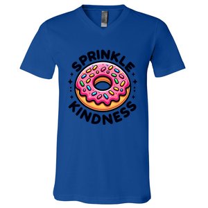 Donut Sprinkle Kindness Dessert Doughnut Funny Gift V-Neck T-Shirt