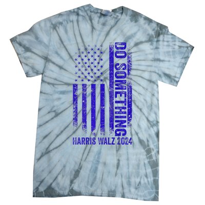 Do Something Kamala Harris Waltz 2024 Blue Usa Flag Premium Tie-Dye T-Shirt