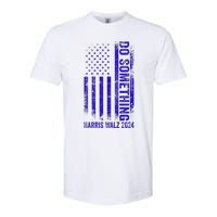 Do Something Kamala Harris Waltz 2024 Blue Usa Flag Premium Softstyle CVC T-Shirt