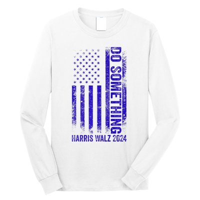 Do Something Kamala Harris Waltz 2024 Blue Usa Flag Premium Long Sleeve Shirt