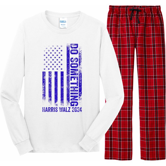 Do Something Kamala Harris Waltz 2024 Blue Usa Flag Premium Long Sleeve Pajama Set