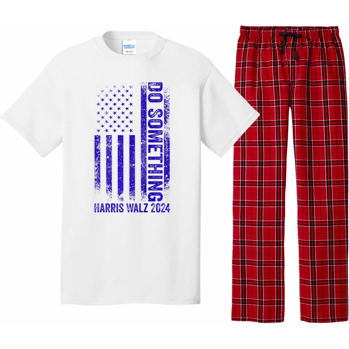 Do Something Kamala Harris Waltz 2024 Blue Usa Flag Premium Pajama Set