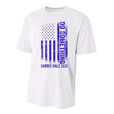 Do Something Kamala Harris Waltz 2024 Blue Usa Flag Premium Performance Sprint T-Shirt