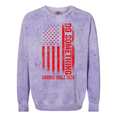 Do Something Kamala Harris Waltz 2024 Red Usa Flag Premium Colorblast Crewneck Sweatshirt