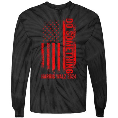 Do Something Kamala Harris Waltz 2024 Red Usa Flag Premium Tie-Dye Long Sleeve Shirt