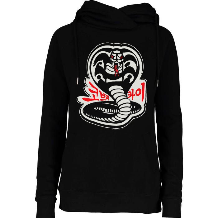 Dojo South Korea Snake Logo Sekai Taikai Womens Funnel Neck Pullover Hood