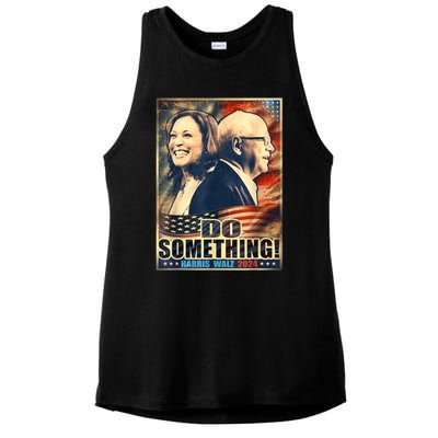 Do Something Kamala Harris Walz 2024 President Campaign Ladies PosiCharge Tri-Blend Wicking Tank