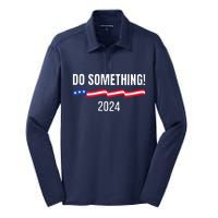 Do Something Kamala Harris Walz 2024 President Campaign Silk Touch Performance Long Sleeve Polo