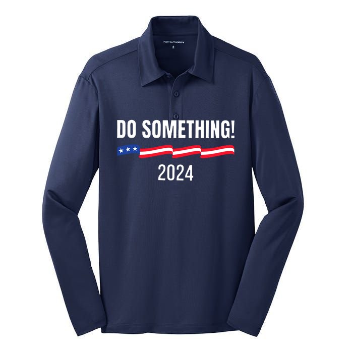 Do Something Kamala Harris Walz 2024 President Campaign Silk Touch Performance Long Sleeve Polo