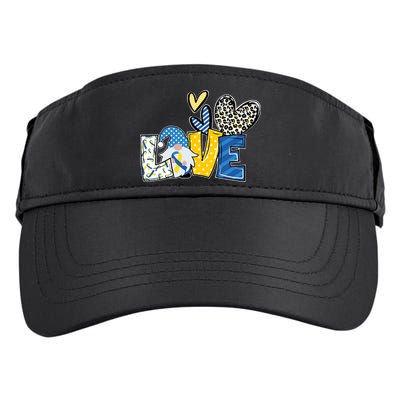 Down Syndrome Love Gnome Awareness Adult Drive Performance Visor