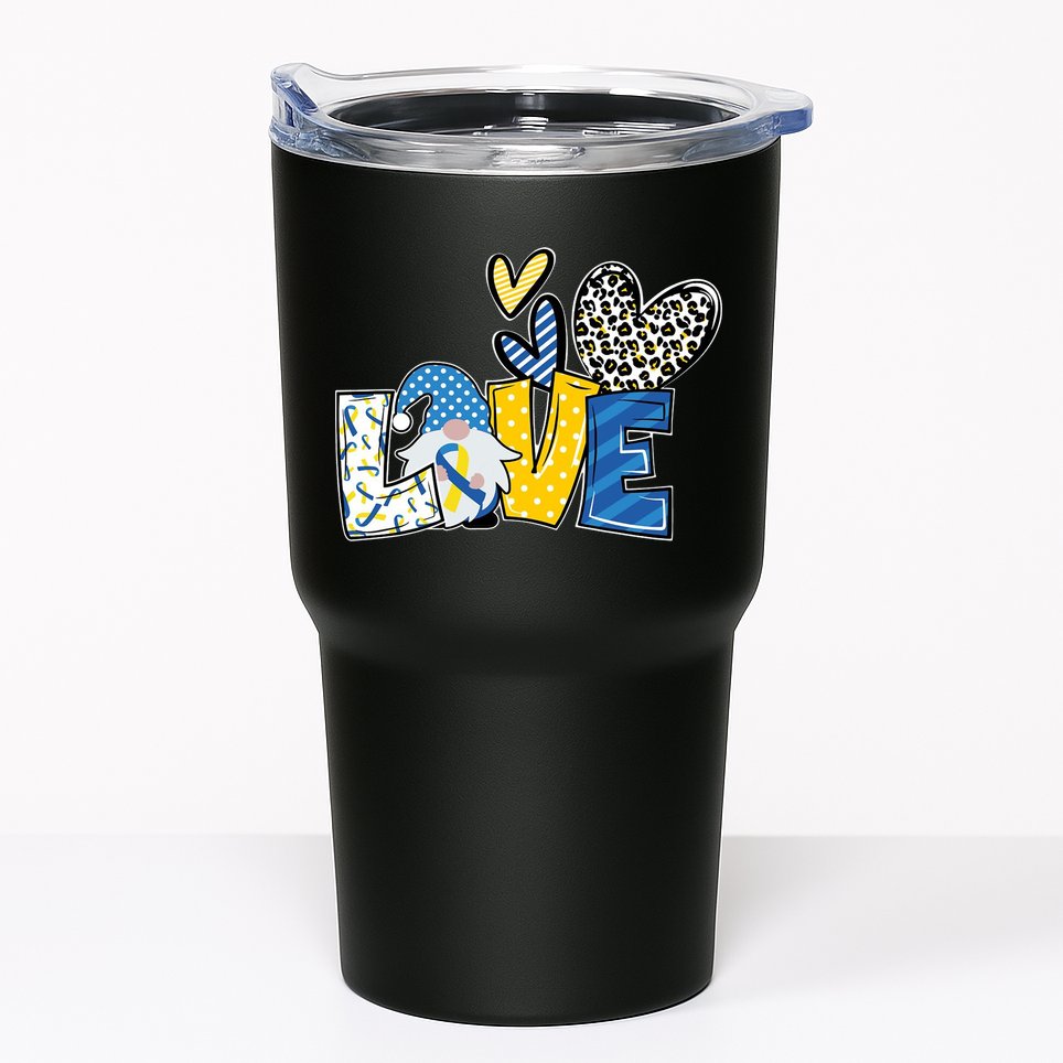 Down Syndrome Love Gnome Awareness Tumbler