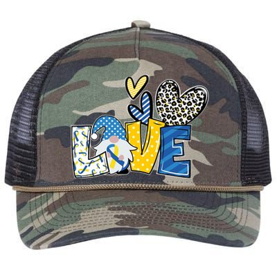 Down Syndrome Love Gnome Awareness Retro Rope Trucker Hat Cap