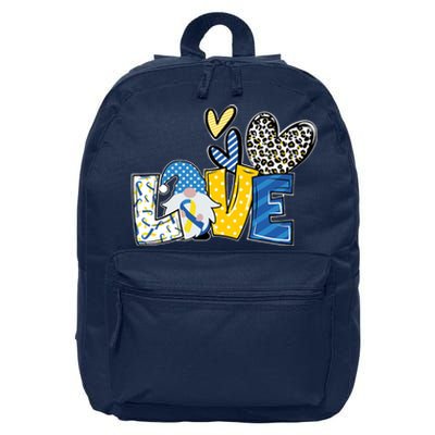 Down Syndrome Love Gnome Awareness 16 in Basic Backpack