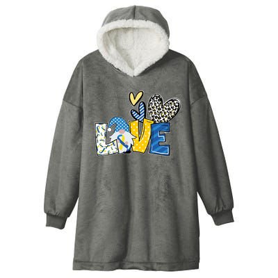 Down Syndrome Love Gnome Awareness Hooded Wearable Blanket