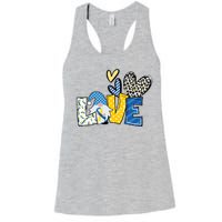 Down Syndrome Love Gnome Awareness Women's Racerback Tank