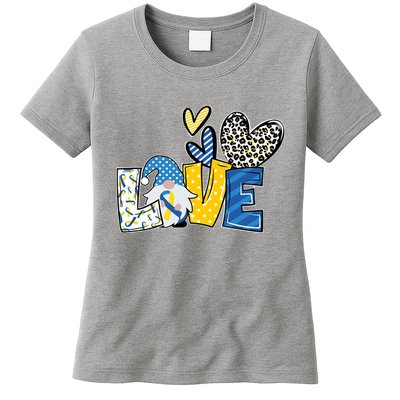 Down Syndrome Love Gnome Awareness Womens T-Shirt