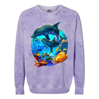 Dolphin Sea Life Save The Ocean Marine Biology Aquarium Colorblast Crewneck Sweatshirt