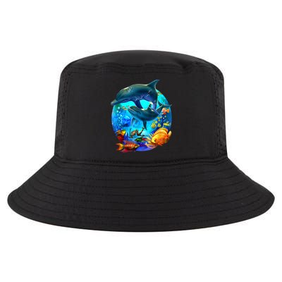 Dolphin Sea Life Save The Ocean Marine Biology Aquarium Cool Comfort Performance Bucket Hat