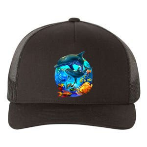 Dolphin Sea Life Save The Ocean Marine Biology Aquarium Yupoong Adult 5-Panel Trucker Hat