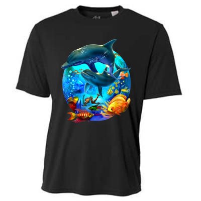 Dolphin Sea Life Save The Ocean Marine Biology Aquarium Cooling Performance Crew T-Shirt