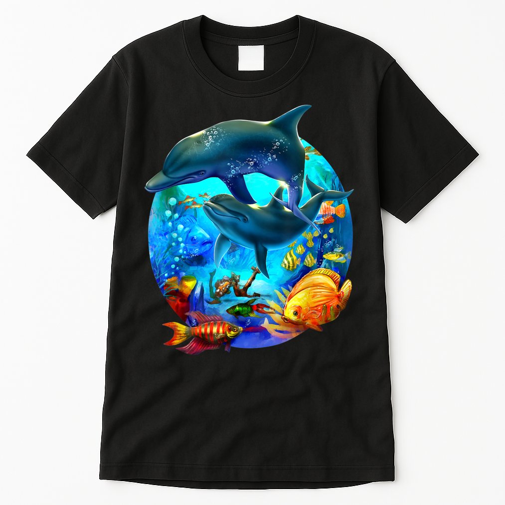Dolphin Sea Life Save The Ocean Marine Biology Aquarium Tall T-Shirt