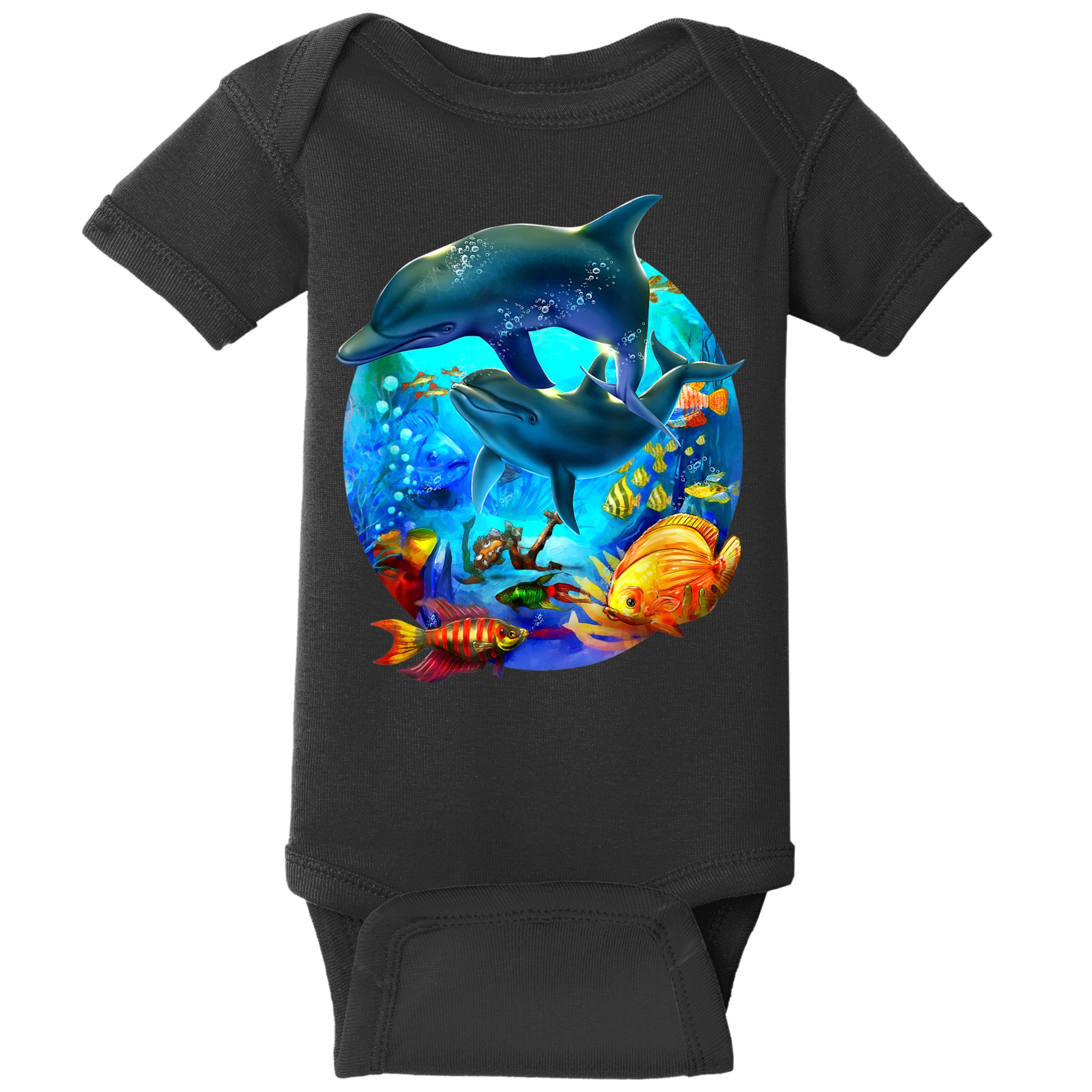 Dolphin Sea Life Save The Ocean Marine Biology Aquarium Baby Bodysuit