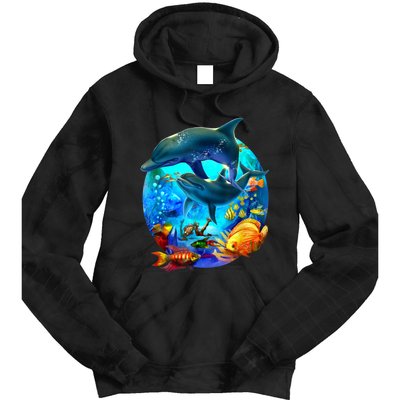 Dolphin Sea Life Save The Ocean Marine Biology Aquarium Tie Dye Hoodie