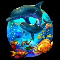 Dolphin Sea Life Save The Ocean Marine Biology Aquarium Women's V-Neck T-Shirt