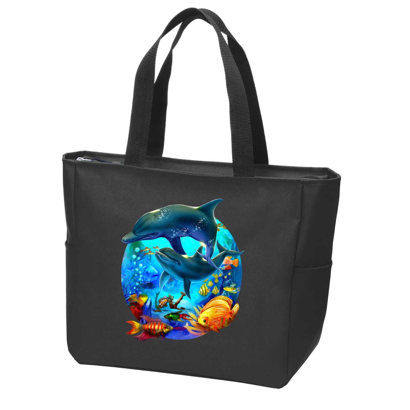 Dolphin Sea Life Save The Ocean Marine Biology Aquarium Zip Tote Bag