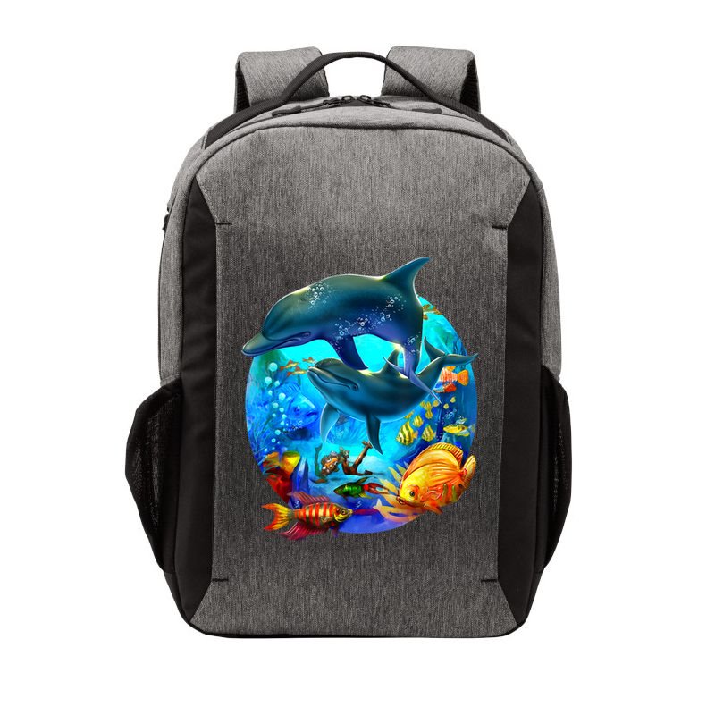 Dolphin Sea Life Save The Ocean Marine Biology Aquarium Vector Backpack