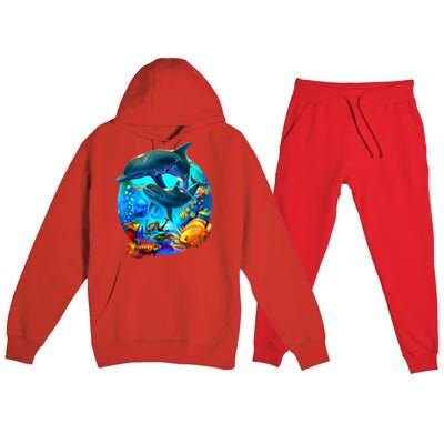 Dolphin Sea Life Save The Ocean Marine Biology Aquarium Premium Hooded Sweatsuit Set