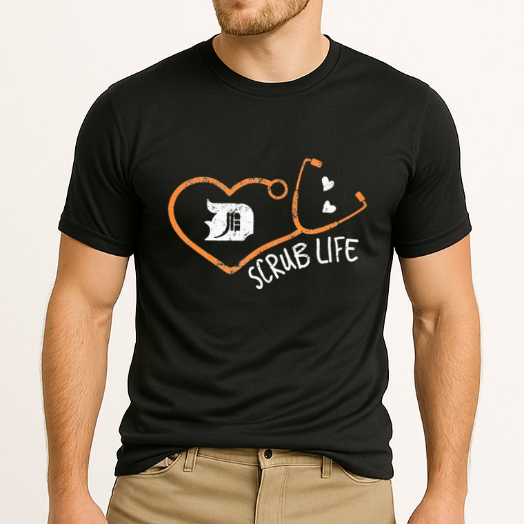 Detroit Scrub Life Michigan Nurse Cooling Performance Crew T-Shirt