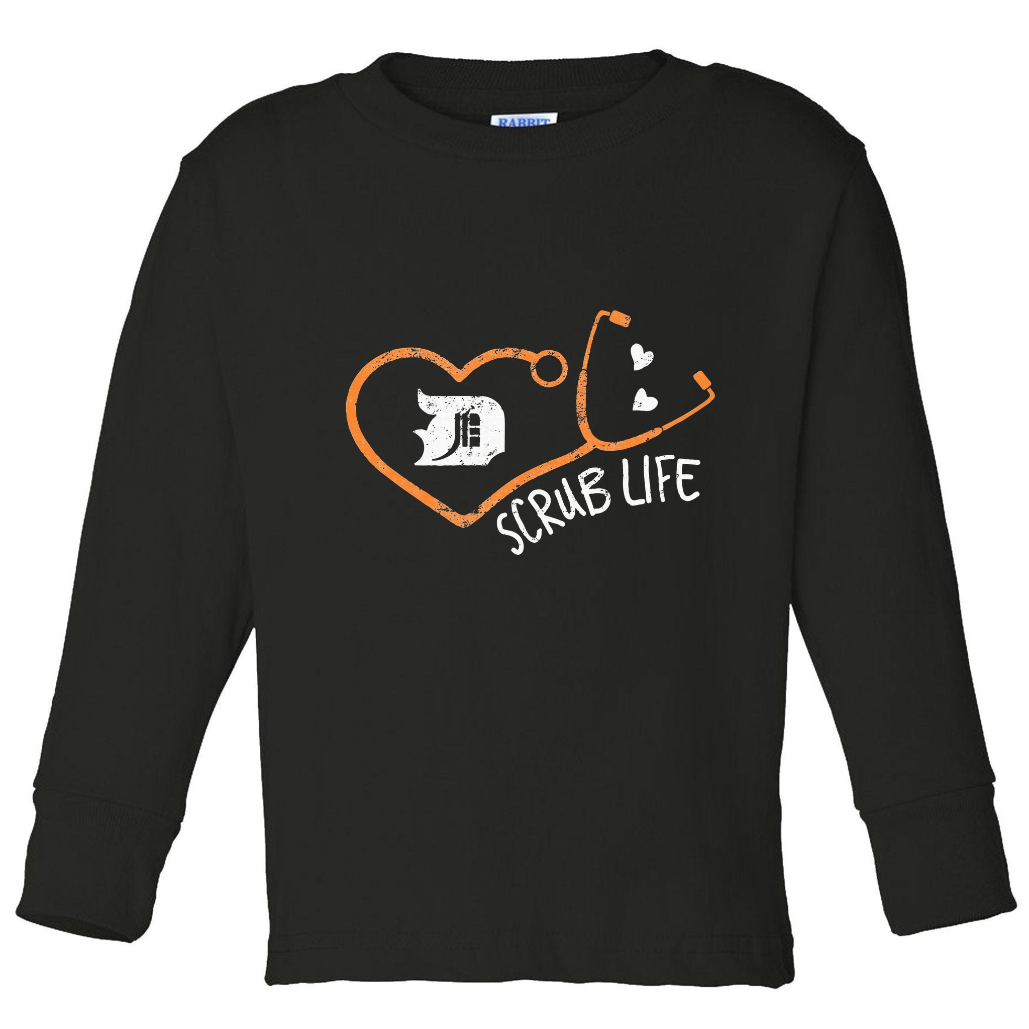 Detroit Scrub Life Michigan Nurse Toddler Long Sleeve Shirt
