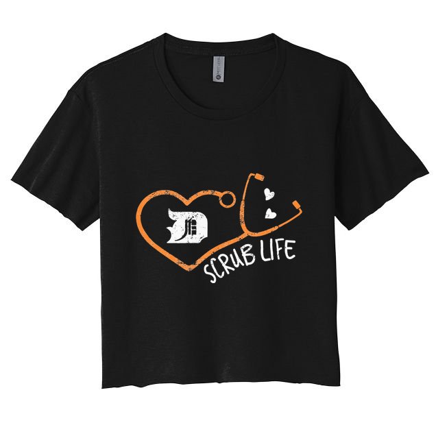 Detroit Scrub Life Michigan Nurse Crop Top