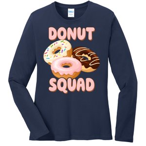 Donut Squad Lover Foodie Ladies Long Sleeve Shirt