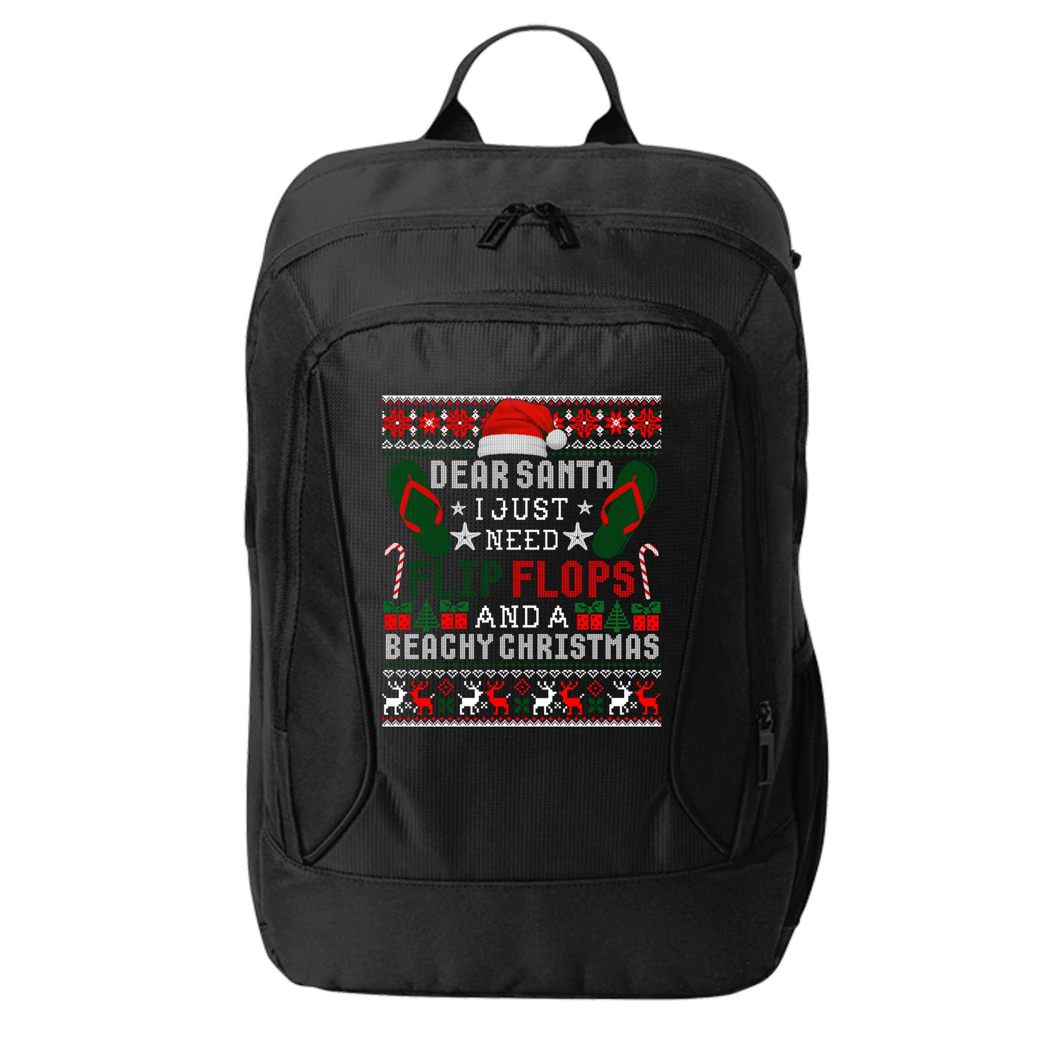 Dear Santa Letter Christmas Flip Flops Beach Fun Ugly Xmas Funny Gift City Backpack