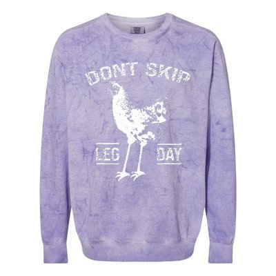 Dont Skip Leg Day Chicken Gym Workout Fitness Funny Colorblast Crewneck Sweatshirt