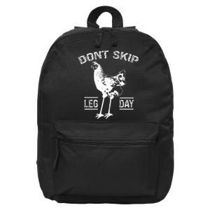 Dont Skip Leg Day Chicken Gym Workout Fitness Funny 16 in Basic Backpack