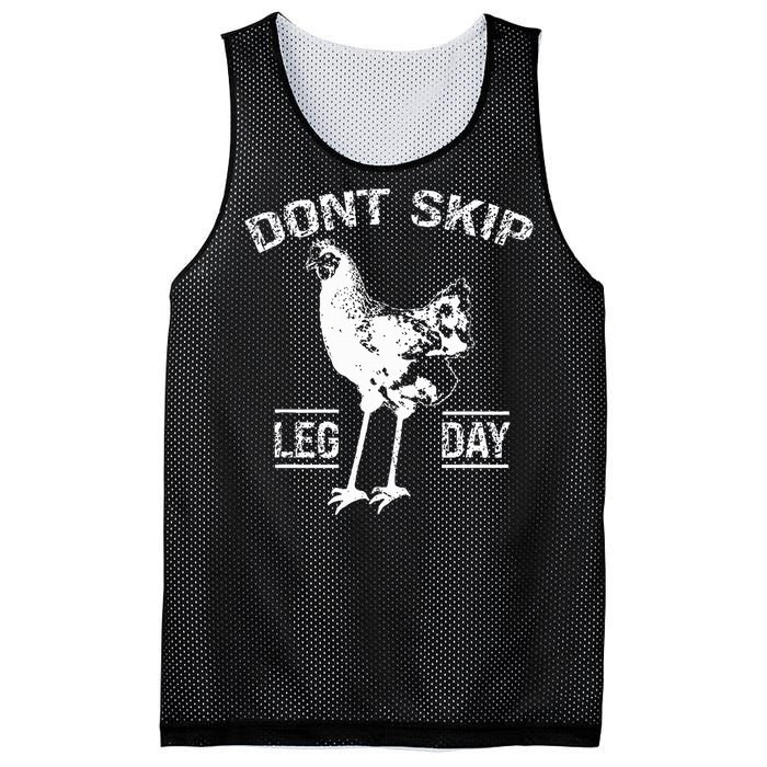 Dont Skip Leg Day Chicken Gym Workout Fitness Funny Mesh Reversible Basketball Jersey Tank