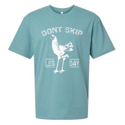 Dont Skip Leg Day Chicken Gym Workout Fitness Funny Sueded Cloud Jersey T-Shirt