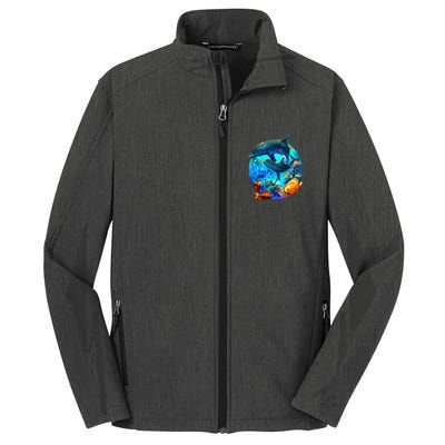 Dolphin Sea Life Save The Ocean Marine Biology Aquarium Core Soft Shell Jacket