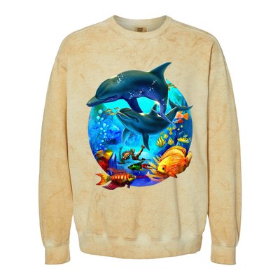 Dolphin Sea Life Save The Ocean Marine Biology Aquarium Colorblast Crewneck Sweatshirt