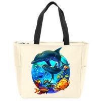 Dolphin Sea Life Save The Ocean Marine Biology Aquarium Zip Tote Bag