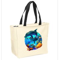 Dolphin Sea Life Save The Ocean Marine Biology Aquarium Zip Tote Bag