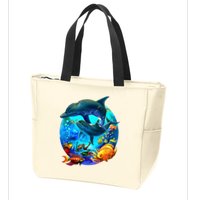 Dolphin Sea Life Save The Ocean Marine Biology Aquarium Zip Tote Bag