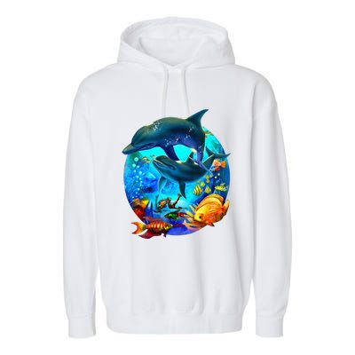 Dolphin Sea Life Save The Ocean Marine Biology Aquarium Garment-Dyed Fleece Hoodie