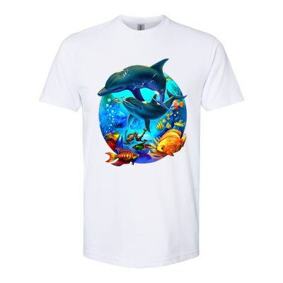 Dolphin Sea Life Save The Ocean Marine Biology Aquarium Softstyle CVC T-Shirt