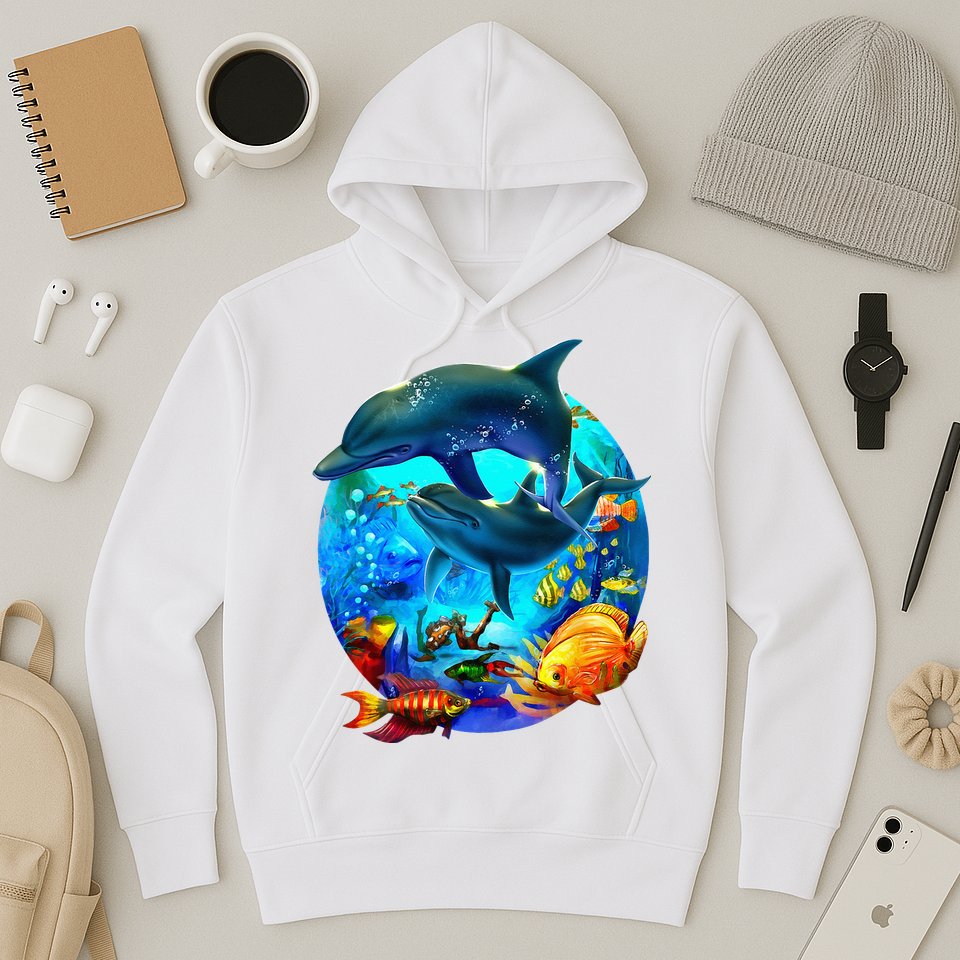Dolphin Sea Life Save The Ocean Marine Biology Aquarium Hoodie