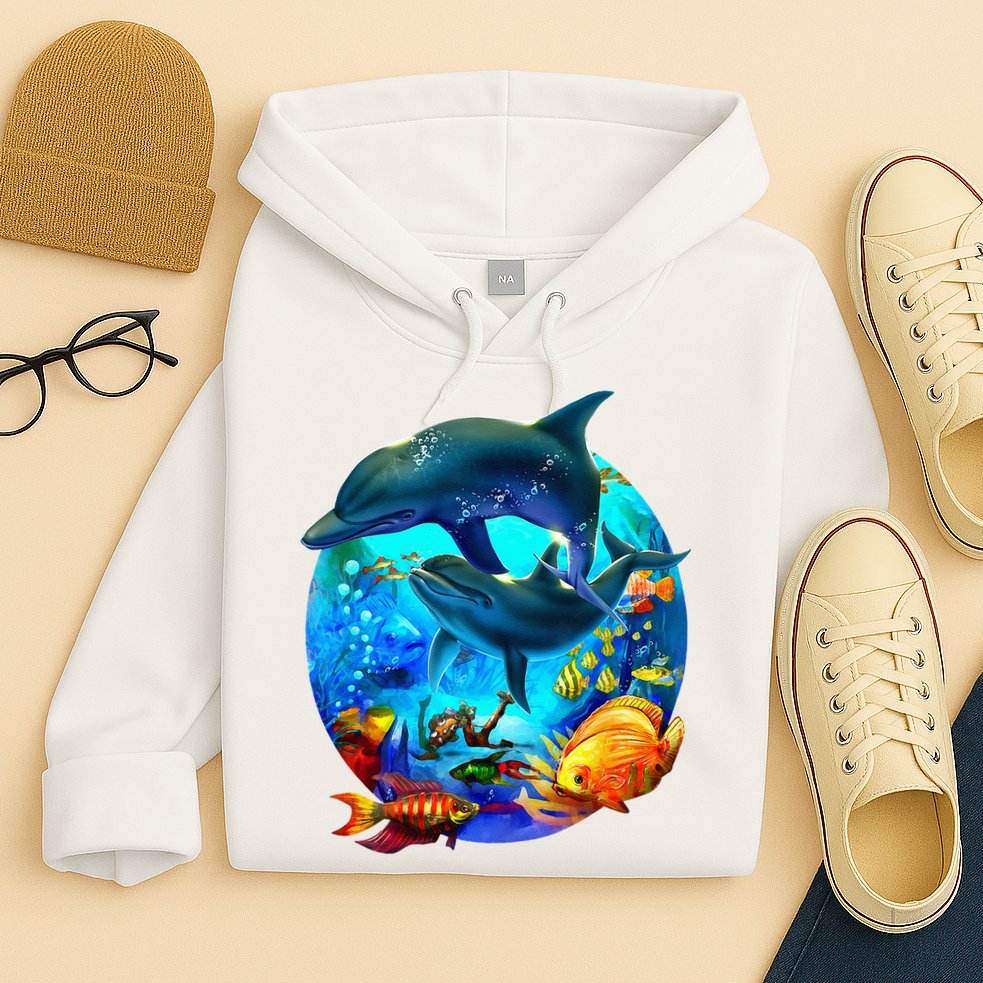Dolphin Sea Life Save The Ocean Marine Biology Aquarium Hoodie